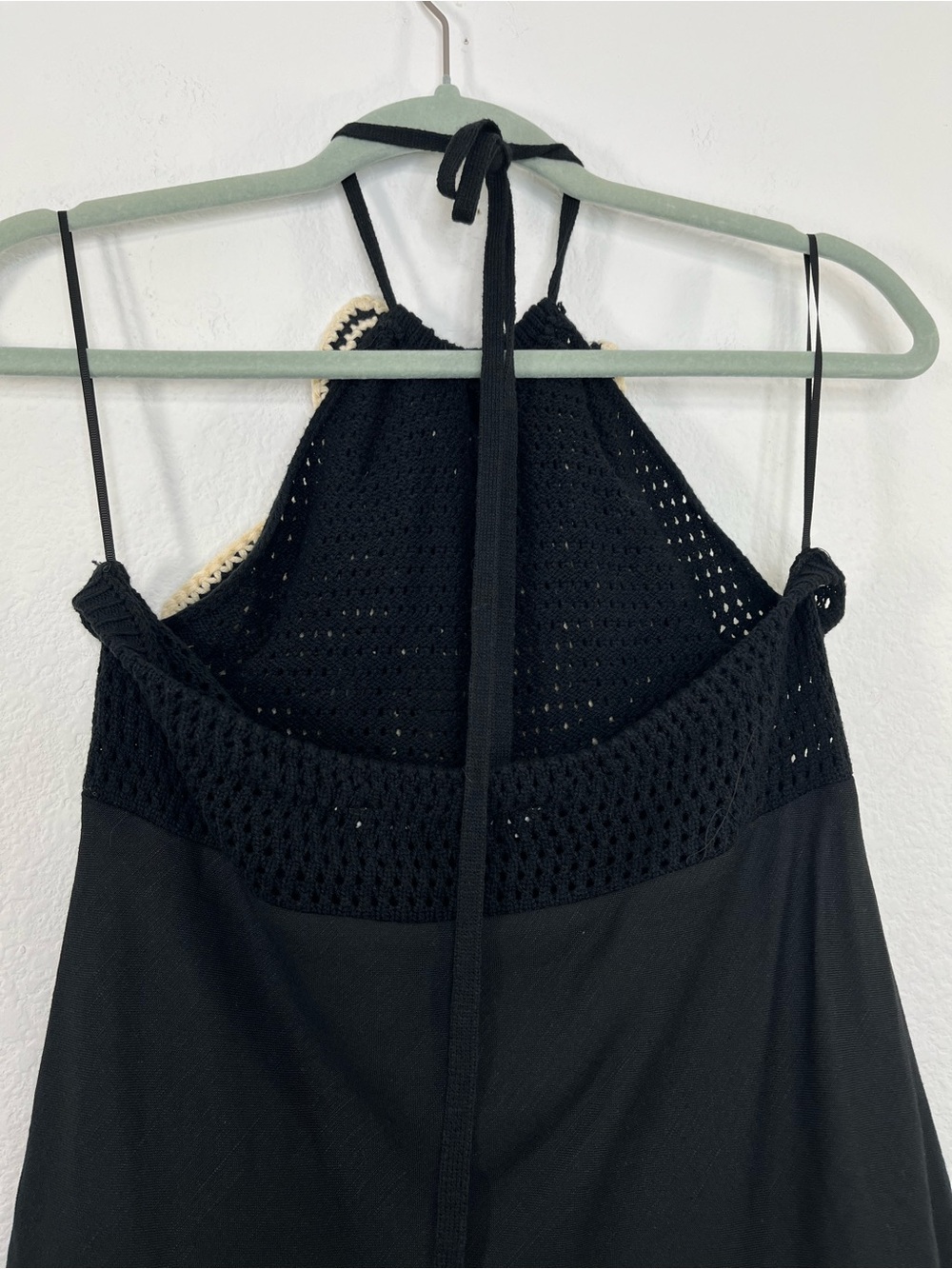 Zara Crochet Flower Halter Linen Blend Mini Dress Size Medium limited edition - Picture 4 of 8